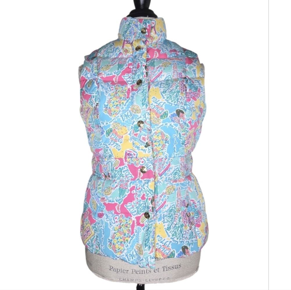Lilly Pulitzer In The Beginning Down Filled Puffer Vest Size S